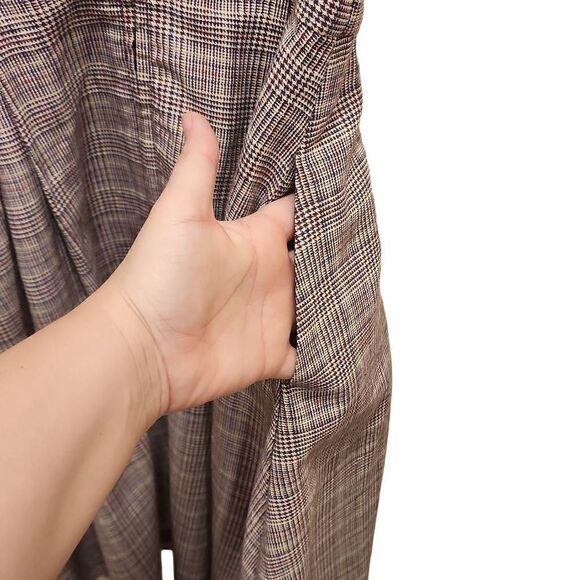 Modcloth Touch of Structure A-Line Maroon Plaid Lined Pleated Sleeveless Dress W - Picture 6 of 11